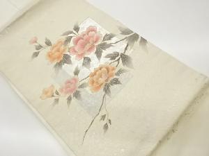 金彩螺鈿牡丹に色紙模様名古屋帯